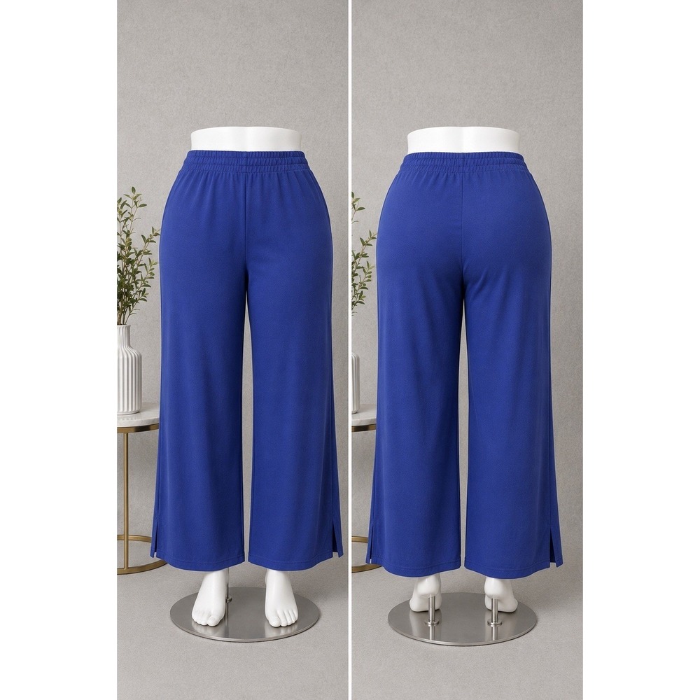 Ideology Plus Royal Blue Wide Leg Elastic Waist Activewear Pants NEW 3X‎